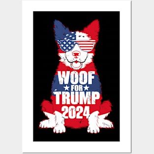 Woof For Trump Election America Usa Dog 2024 Posters and Art